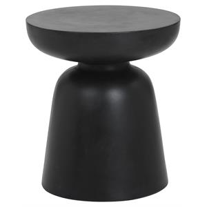 Sunpan Lucida 18&quot Round-shaped Modern Concrete End Table in Painted Black