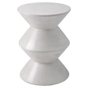 Sunpan Union 16&quot Round Modern Sealed Concrete End Table in White
