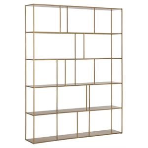 Sunpan Eiffel 60&quot Modern Metal Extra Large Bookcase in Antique Brass