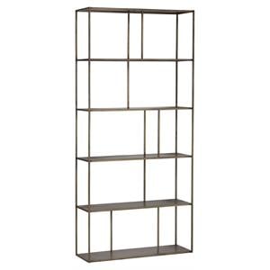 Sunpan Eiffel 35.5&quot Modern Metal Large Bookcase in Antique Brass