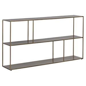 Sunpan Eiffel 60&quot Rectangular Modern Metal Large Low Bookcase in Antique Brass