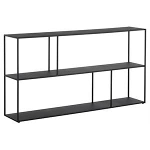 Sunpan Eiffel 60&quot Rectangular Modern Metal Large Low Bookcase in Matte Black