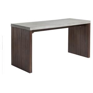 Sunpan Madrid 59&quot Modern Wood Desk with Concrete Top in Brown