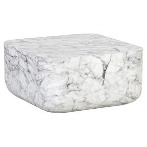 Sunpan Strut 29.5&quot Contemporary Concrete Coffee Table in White