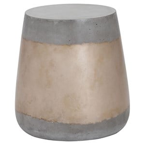 Sunpan Aries 15&quot Round-shaped Modern Concrete Side Table in Gold/Gray