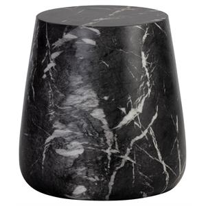 Sunpan Aries 15&quot Round-shaped Modern Concrete Side Table in Black