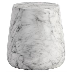 Sunpan Aries 15&quot Round-shaped Modern Concrete Side Table in White
