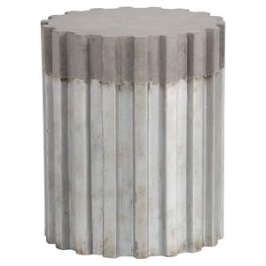 Sunpan Pele 17.5&quot Round-shaped Modern Concrete Pedestal in Silver