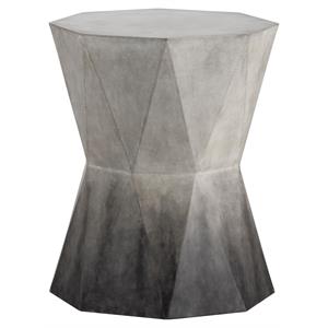 Sunpan Prism 19&quot Contemporary Concrete End Table with Hand-sprayed Ombre in Gray