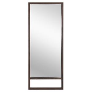 Sunpan Bridgeport 30&quot Modern Solid Acacia Wood Floor Mirror in Dark Brown