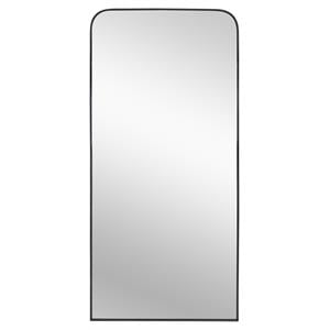 Sunpan Calabasas 36&quot Modern Metal Floor Mirror in Black Powder Coated