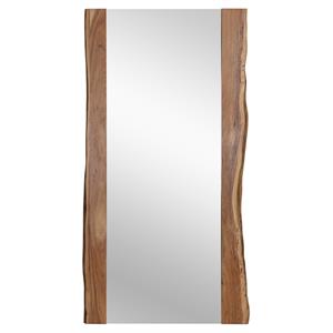 Sunpan Fontana 40&quot Modern Acacia Wood Floor Mirror in Light Brown