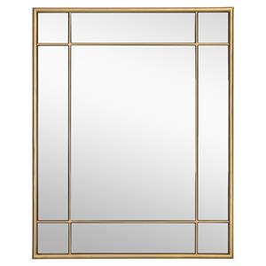 Sunpan Pasadena 40&quot Rectangular Modern Metal Wall Mirror in Brushed Brass
