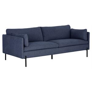 Sunpan Perkins 17.75&quot Modern Fabric and Aluminum Sofa in Belfast Navy