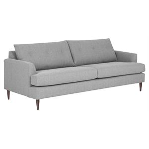 Sunpan Laurel 20&quot Mid-Century Fabric Sofa with Walnut Wood Legs in Gray