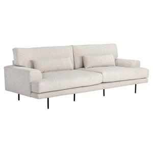 Sunpan Abigail 17&quot Contemporary Fabric and Iron Sofa in Dove Cream