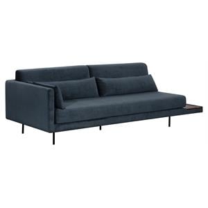 Sunpan Kalani 16.25&quot Modern Fabric and Steel Sofa in Danny Dusty Blue