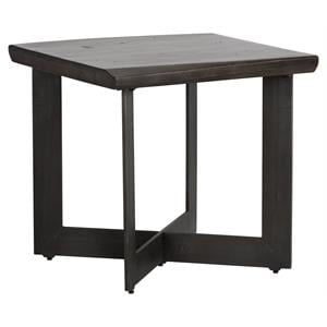 Sunpan Marley 22&quot Transitional Wood End Table in Rich Walnut Brown