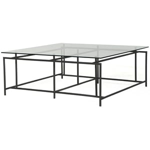Sunpan Bellagio 40&quot Square Modern Glass Coffee Table in Clear