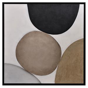 Sunpan 48&quot Modern Canvas and Wood Rocky Road Wall Art in Black