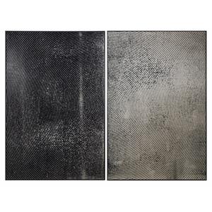 Sunpan 40&quot Wood Opposites Attract Wall Art in Multi-Color (Set of 2)