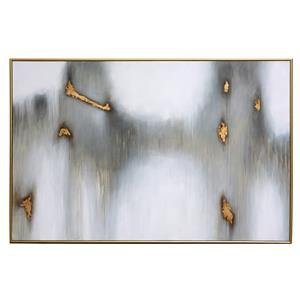 Sunpan 72&quot Modern Canvas and Wood Water Marks Wall Art in Multi-Color
