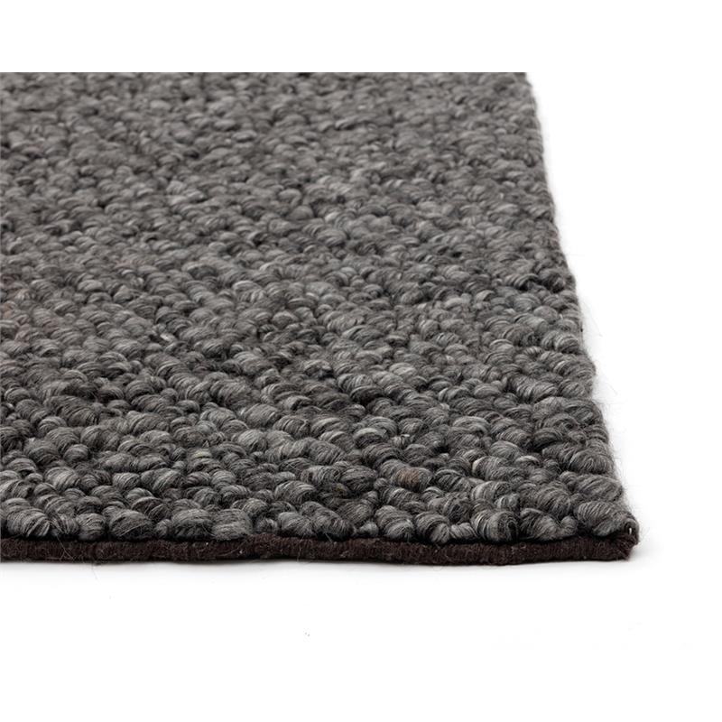 Sunpan Umea 8x10 Contemporary Wool Hand-Woven Rug in Black Finish