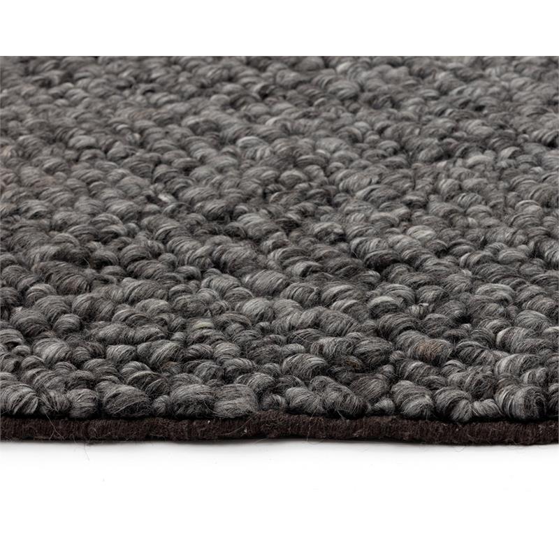 Sunpan Umea 8x10 Contemporary Wool Hand-Woven Rug in Black Finish