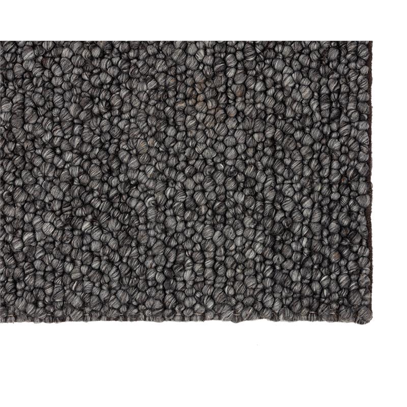 Sunpan Umea 5x8 Contemporary Wool Hand-Woven Rug in Black Finish