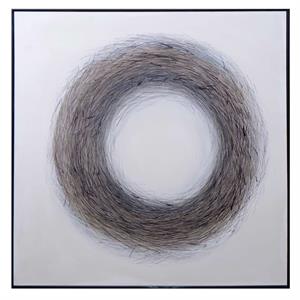Sunpan 60&quot Modern Canvas and Wood Nesting Wall Art in Black/Gray