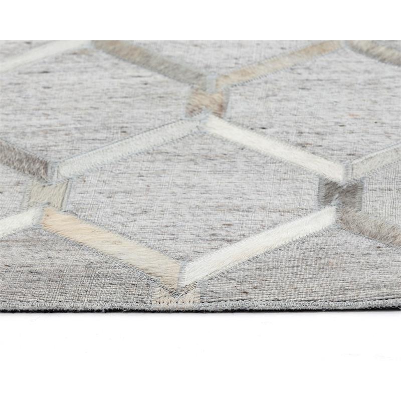 Sunpan Bordeaux 5x8 Modern Fabric Hand-Made Rug in Ivory/Gray