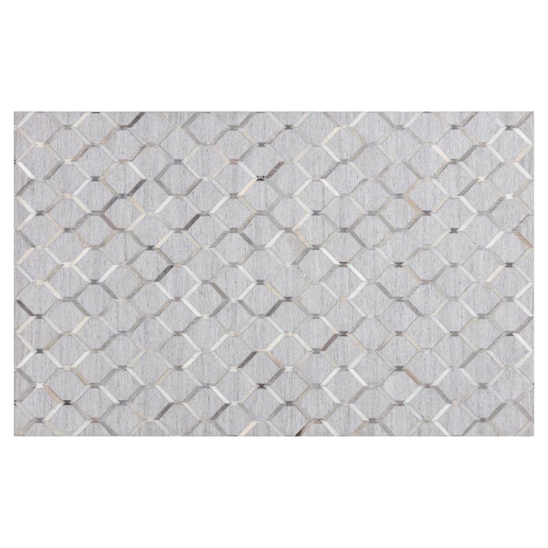 Sunpan Bordeaux 5x8 Modern Fabric Hand-Made Rug in Ivory/Gray