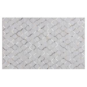 Sunpan Bordeaux 5x8 Modern Fabric Hand-Made Rug in Ivory/Gray