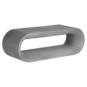 Sunpan Capsule 56&quot Oval Contemporary Sealed Concrete Bench in Gray