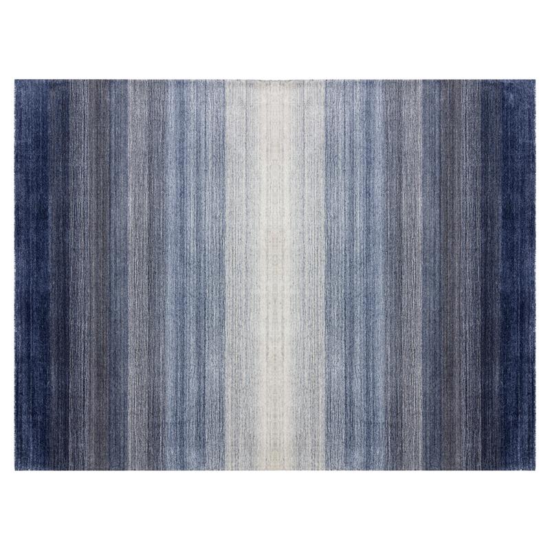 Sunpan Lagos 9x12 Modern Viscose Fabric Hand-Loomed Rug in Blue