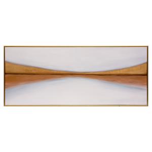 Sunpan 72&quot Modern Canvas and Wood Golden Outlook Wall Art in Multi-Color