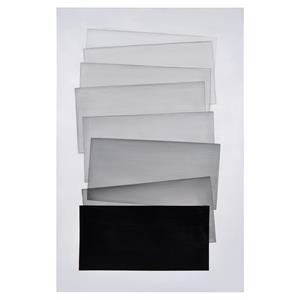 Sunpan 40&quot Modern Canvas and Wood Gallery Wrapped Stacked Wall Art in Gray