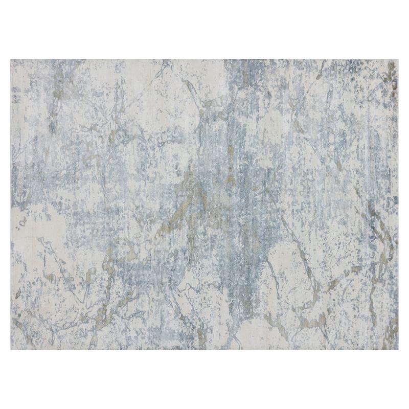 Sunpan Marrakech 9x12 Modern Viscose Fabric Hand-Loomed Rug in Gray