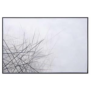Sunpan 72&quot Modern Canvas and Wood Fleeting Wish Wall Art in Black/Gray