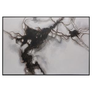 Sunpan 72&quot Modern Canvas and Wood Smoke Screen Wall Art in Multi-Color