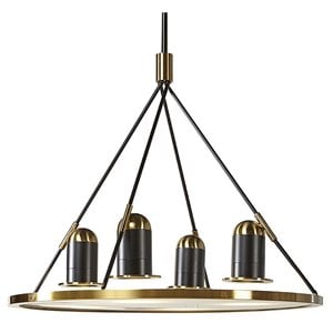 Sunpan Dunlop 38&quot 4-light Modern Metal and Glass Chandelier in Black