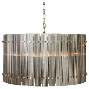 Sunpan Kore 28.75&quot 12-light Modern Glass and Iron Chandelier in Smoke Gray