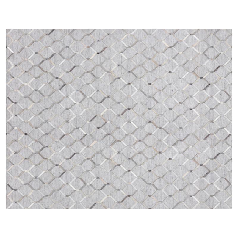 Sunpan Bordeaux 8x10 Modern Fabric Hand-Made Rug in Ivory/Gray