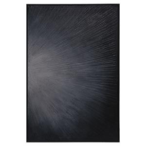 Sunpan 40&quot Modern Canvas and Wood Explosive Wall Art in Black