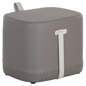 Sunpan Axio 19.25&quot Modern Faux Leather Ottoman in Napa Taupe/Napa Stone