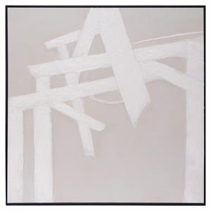 Sunpan 60&quot Modern Canvas and Wood Breaking Barriers Wall Art in Black/Gray