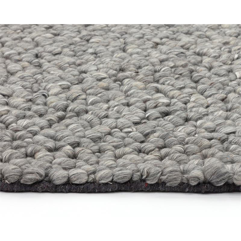 Sunpan Umea 9x12 Contemporary Wool Hand-Woven Rug in Silver Finish