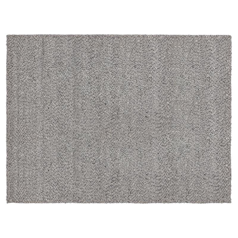Sunpan Umea 9x12 Contemporary Wool Hand-Woven Rug in Silver Finish