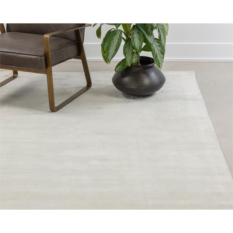 Sunpan Alaska 8x10 Modern Viscose Fabric Hand-Loomed Rug in White