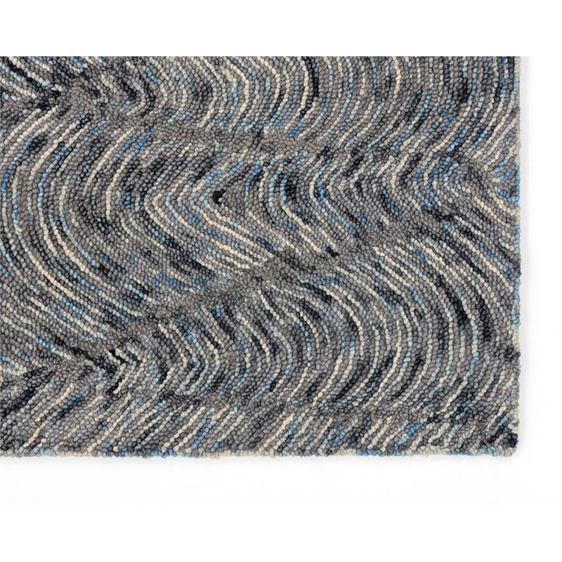 Sunpan Corfu 8x10 Modern Wool Hand-Tufted Rug in Blue/Charcoal